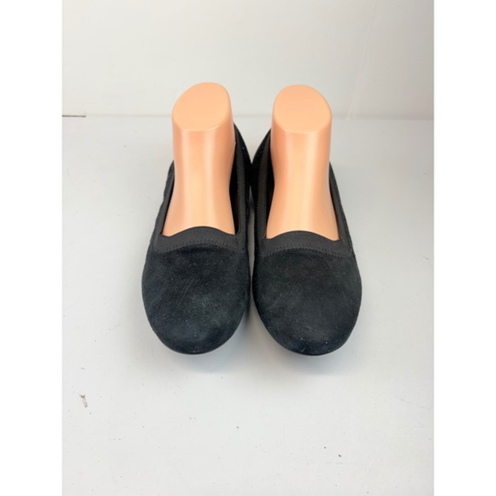 Stuart Weitzman Ballet Flats Women 9 Black Suede Elastic Round Toe Slip On Shoes - Picture 2 of 8